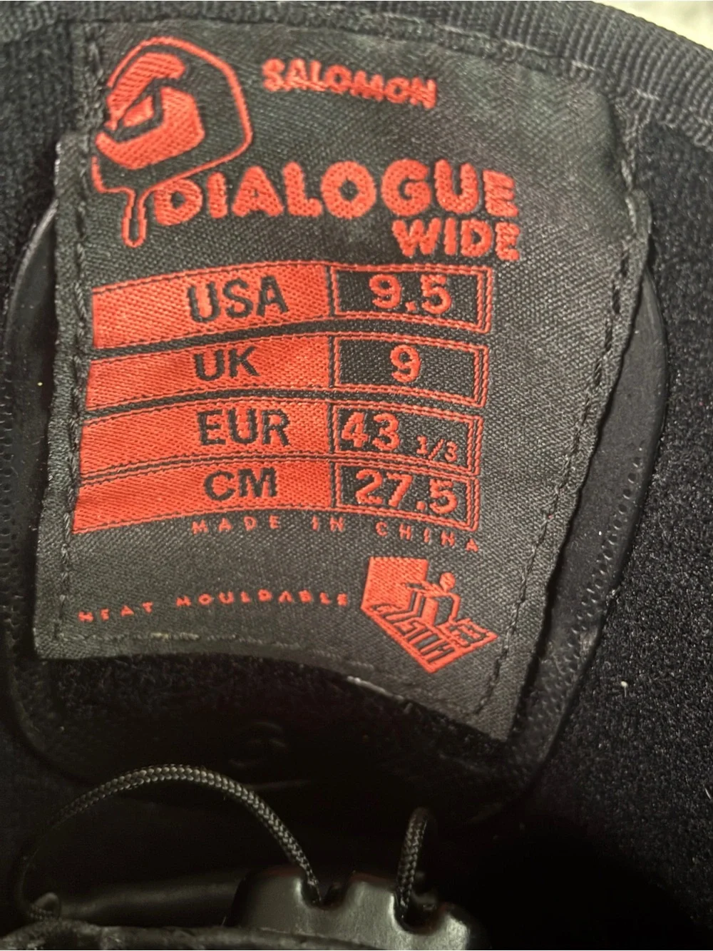 SALOMON DIALOGUE SNOWBOARD BOOT MEN'S Size 9.5 WIDE